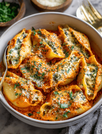 Roasted Red Pepper & Ricotta Stuffed Shells