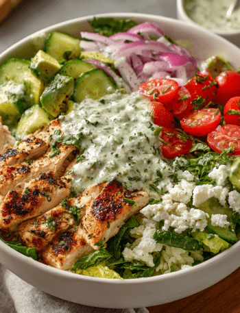 Cottage Cheese Green Goddess Chicken Bowls