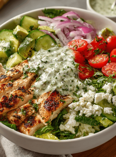 Cottage Cheese Green Goddess Chicken Bowls