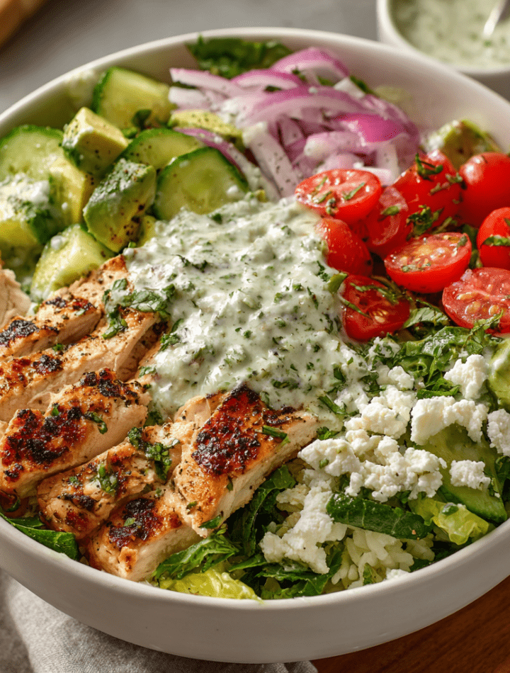 Cottage Cheese Green Goddess Chicken Bowls