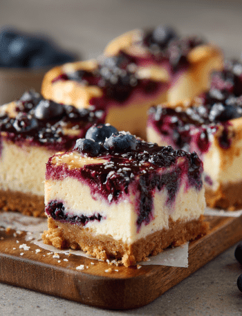 Blueberry Swirl Cheesecake Bars