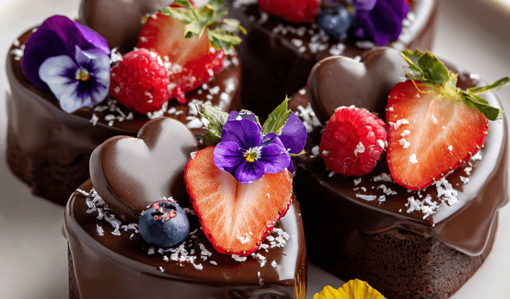 Mini Chocolate Heart Cakes