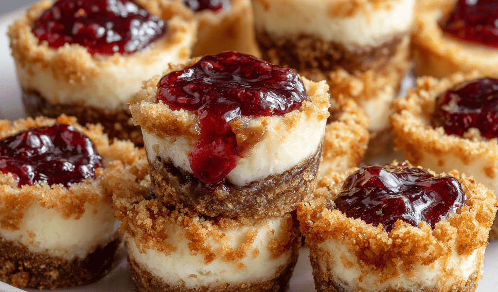 Peanut Butter and Jelly Cheesecake Bites