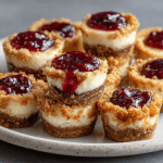 Peanut Butter and Jelly Cheesecake Bites