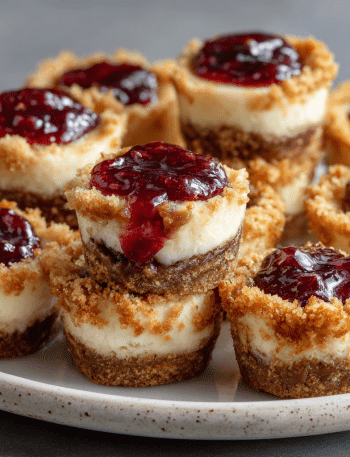 Peanut Butter and Jelly Cheesecake Bites