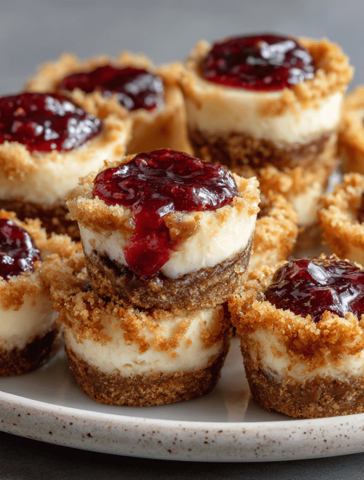Peanut Butter and Jelly Cheesecake Bites