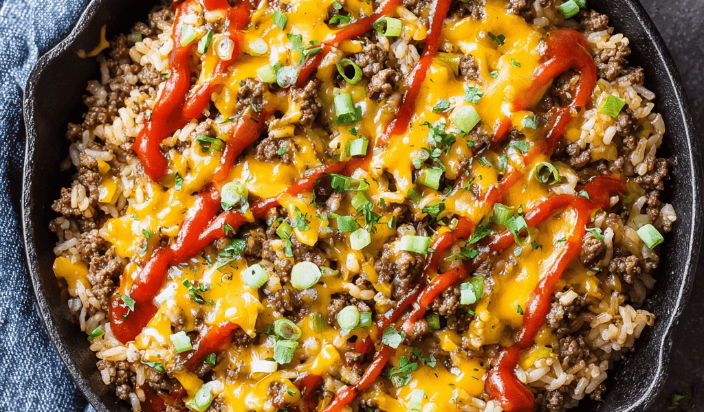Cheeseburger Rice Skillet