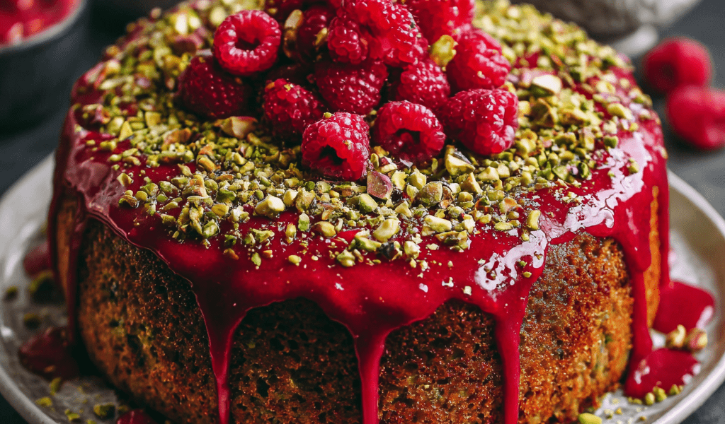 Raspberry Pistachio Cake