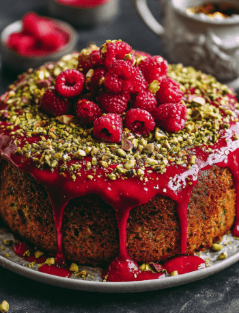 Raspberry Pistachio Cake