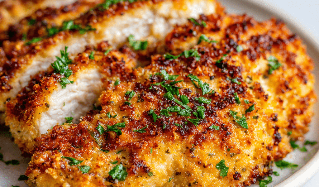 Air Fryer Garlic Parmesan Crusted Chicken