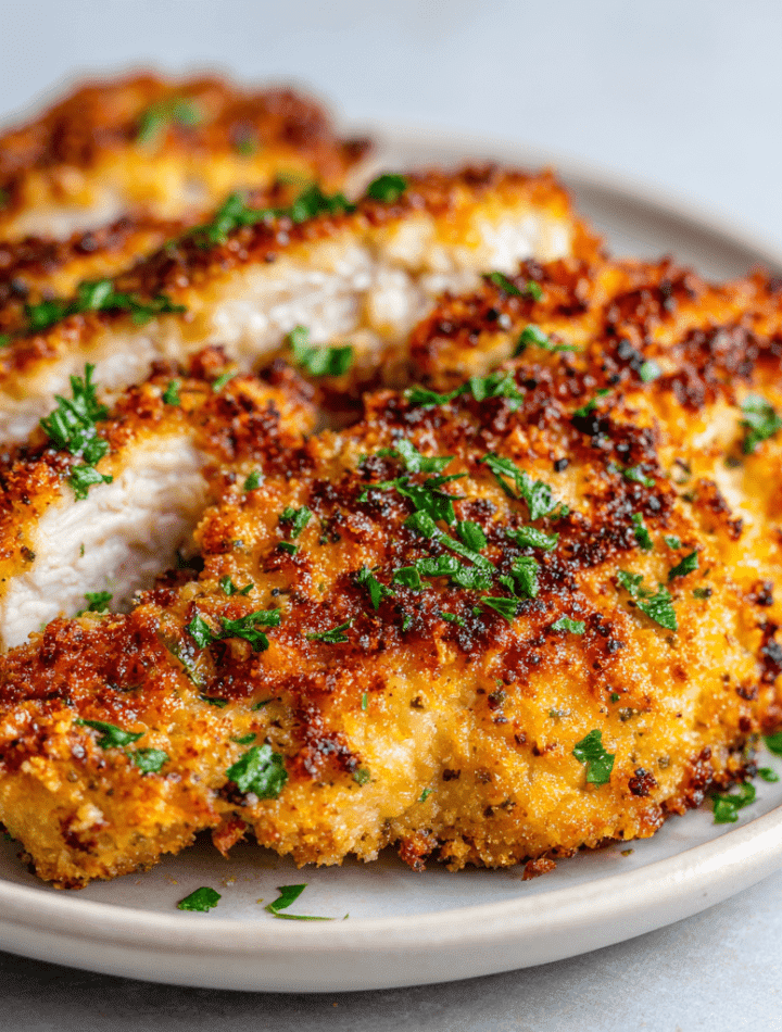 Air Fryer Garlic Parmesan Crusted Chicken
