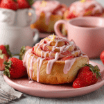 Strawberry Sweet Rolls with Pink Glaze
