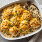 High-Protein Biscuits and Gravy Casserole
