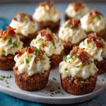 Mini Meatloaf Cupcakes with Mashed Potato Frosting