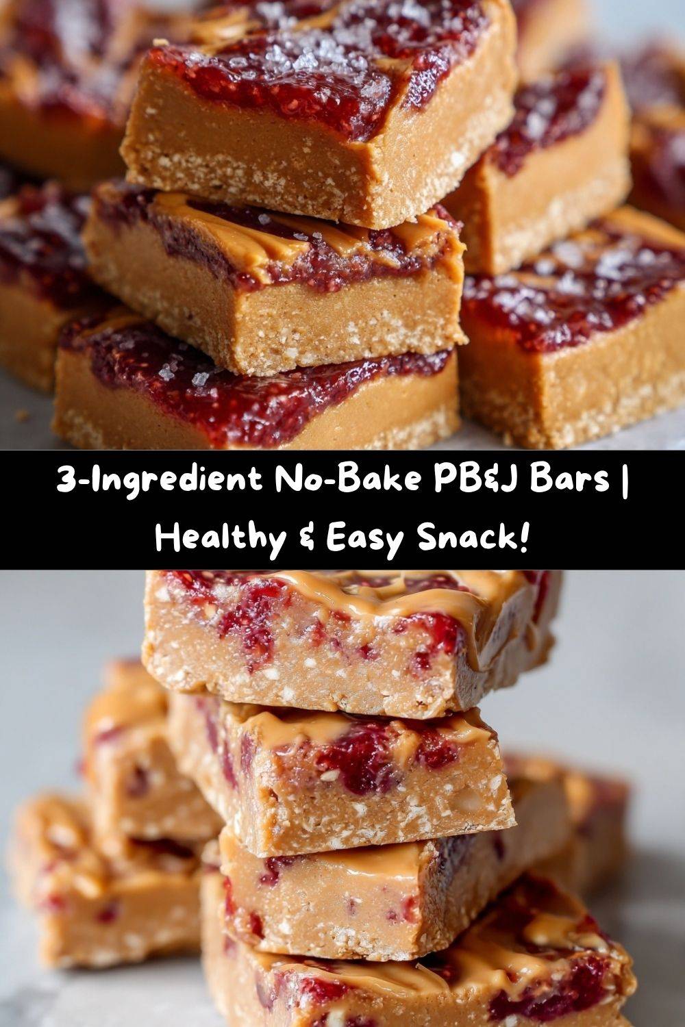 3-Ingredient No-Bake Peanut Butter & Jelly Bars