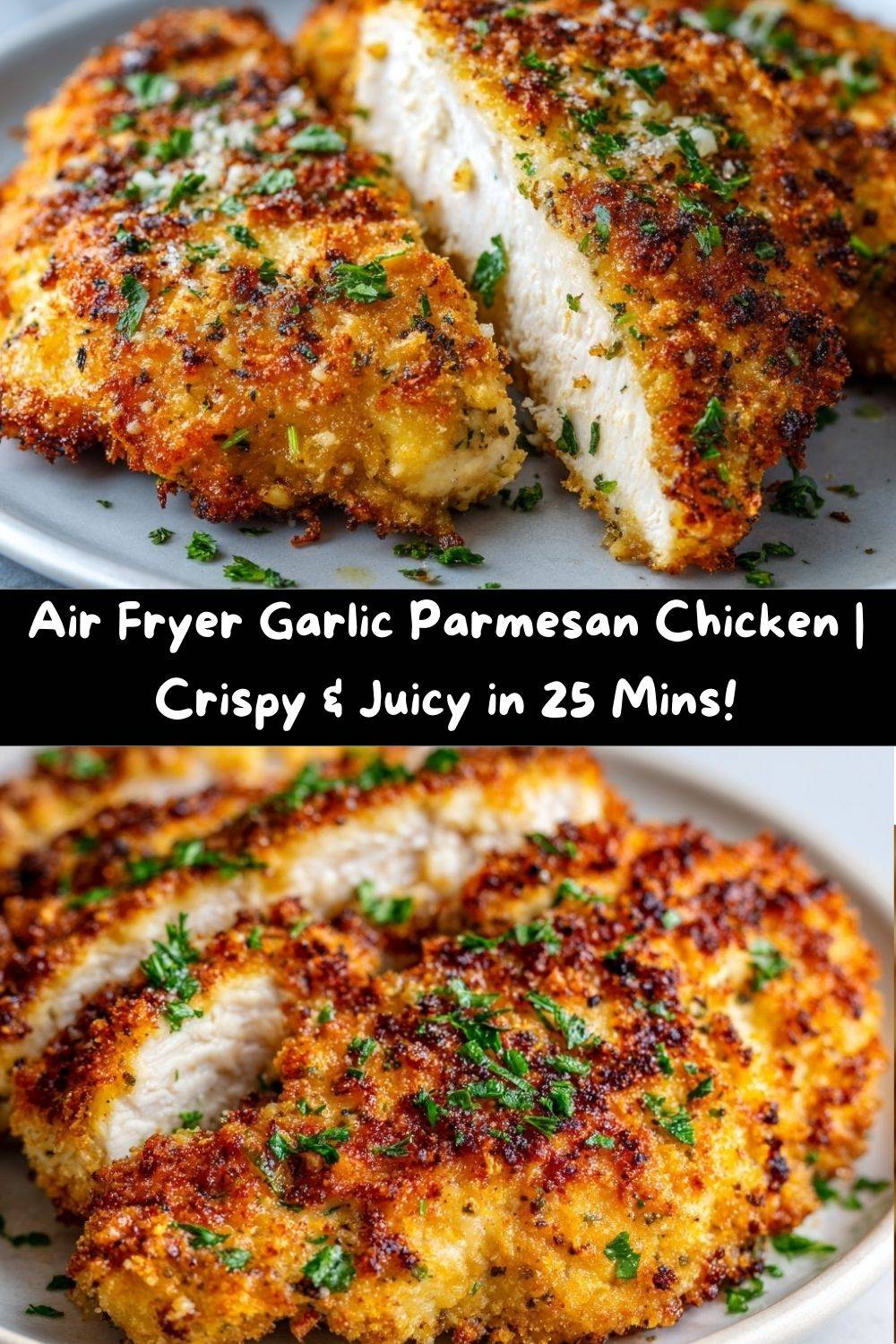 Air Fryer Garlic Parmesan Crusted Chicken