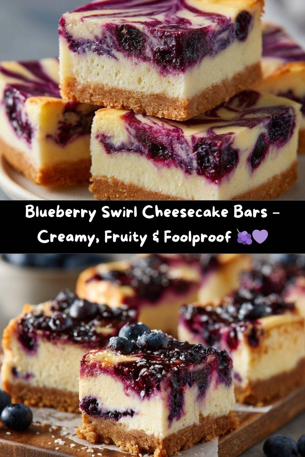 Blueberry Swirl Cheesecake Bars