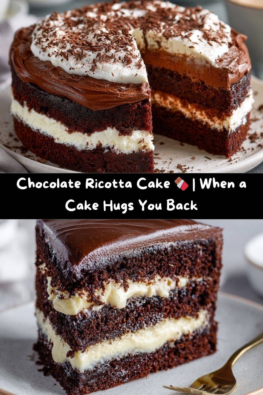 Chocolate Ricotta Cake with Pudding Frosting