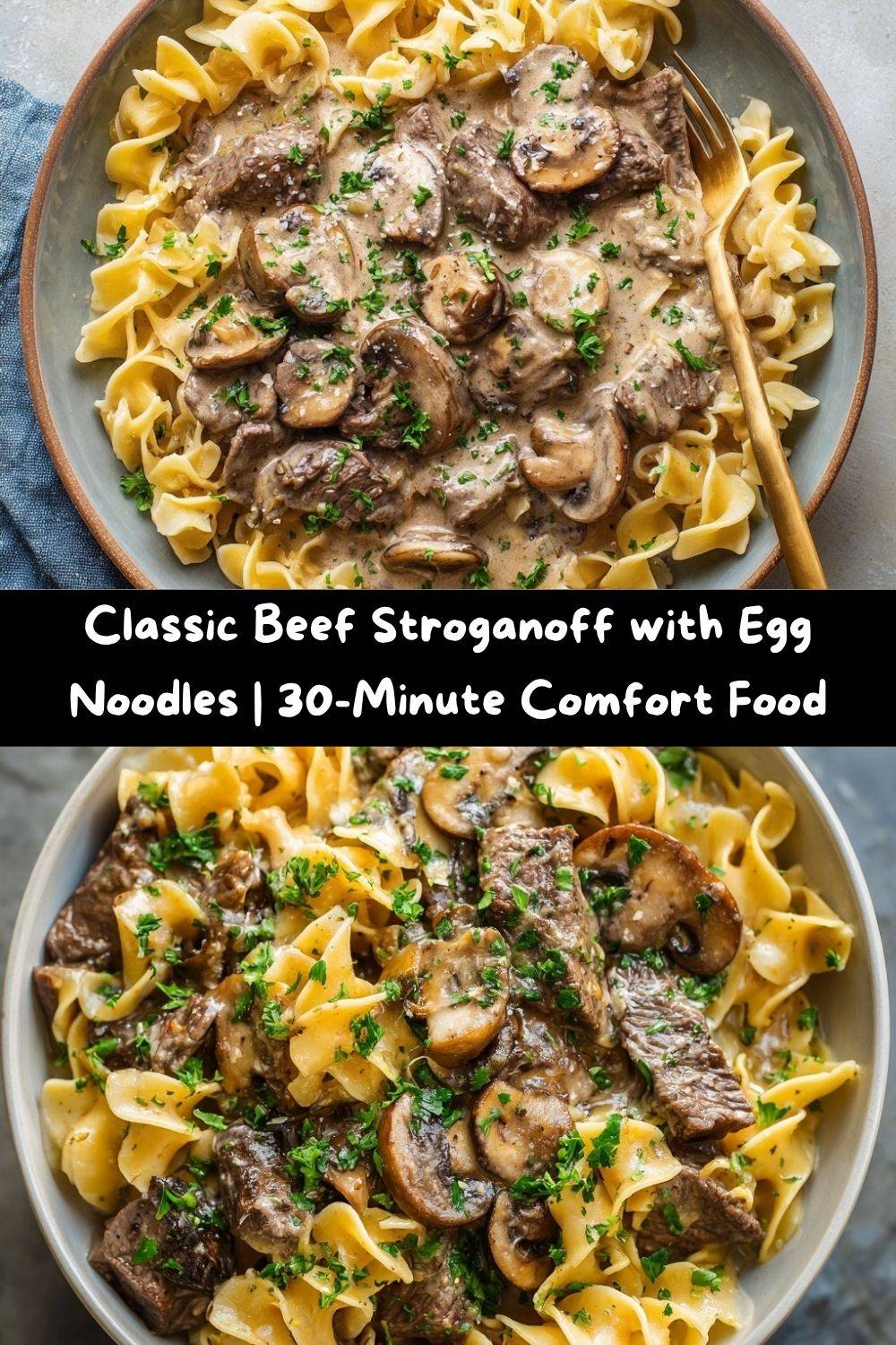 Classic Beef Stroganoff with Egg Noodles