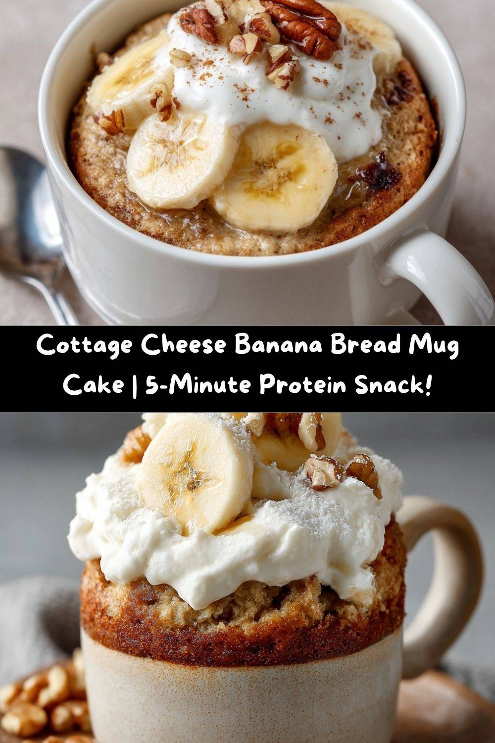 Cottage Cheese Banana Bread Mug Cake