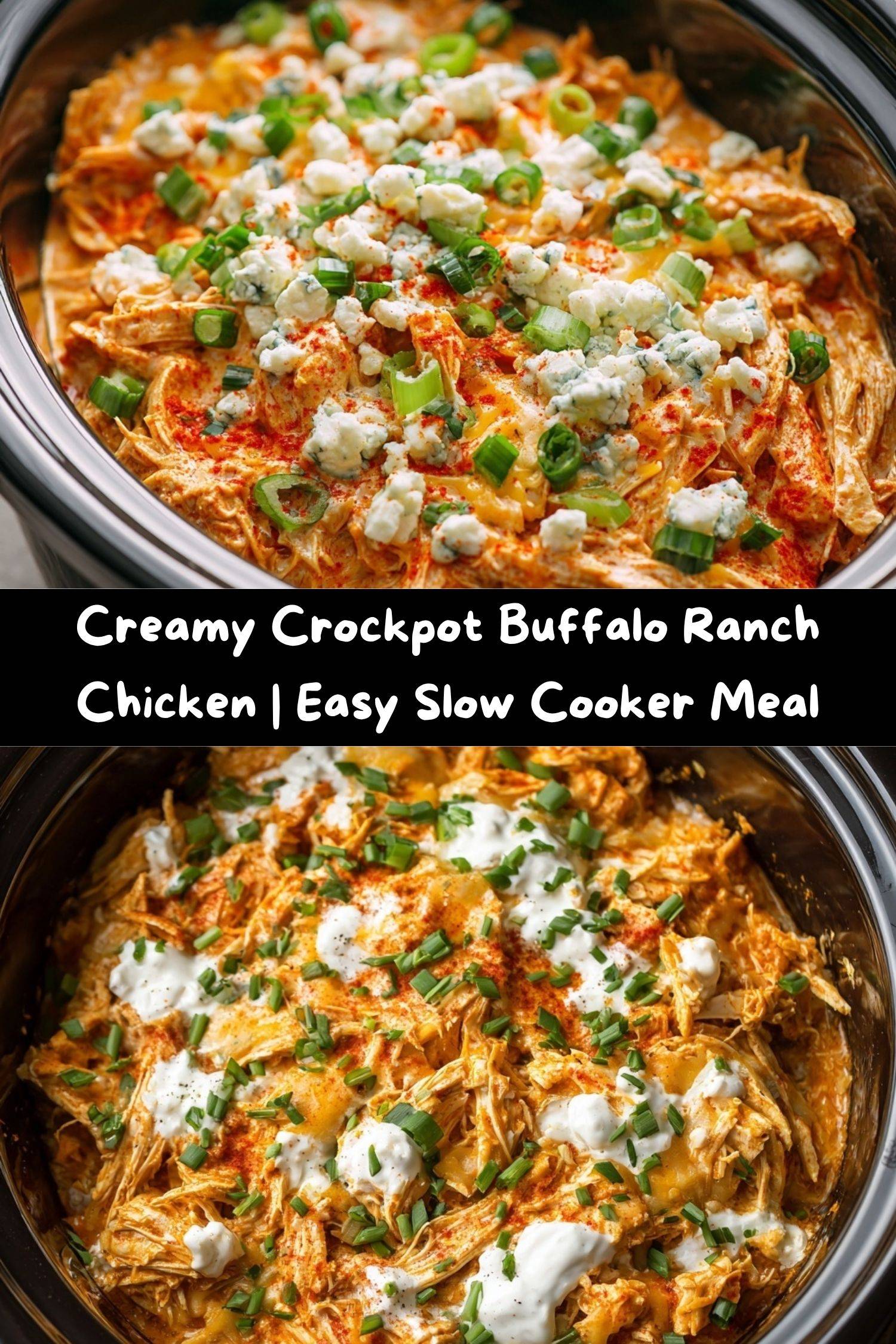 Creamy Crockpot Buffalo Ranch Chicken