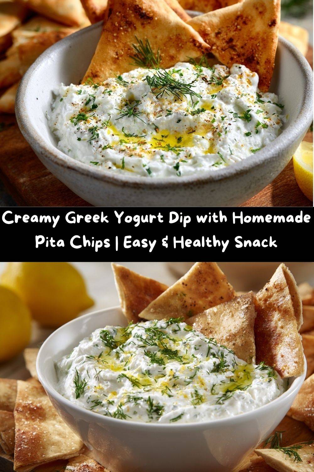 Creamy Greek Yogurt Dip with Pita Chips