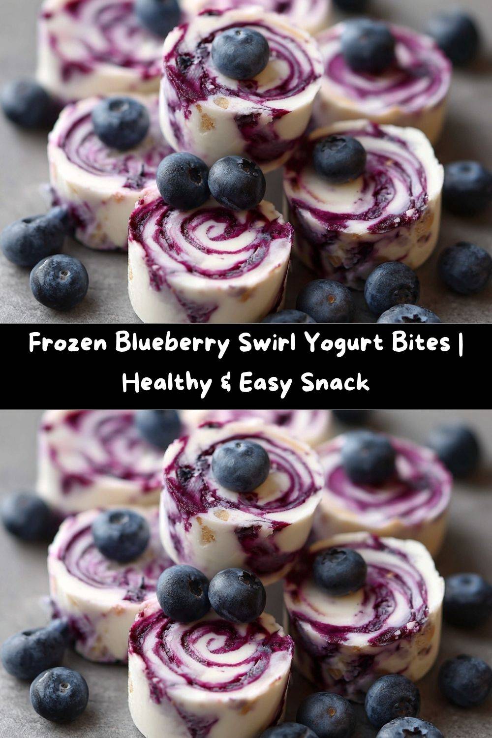 Frozen Blueberry Swirl Yogurt Bites