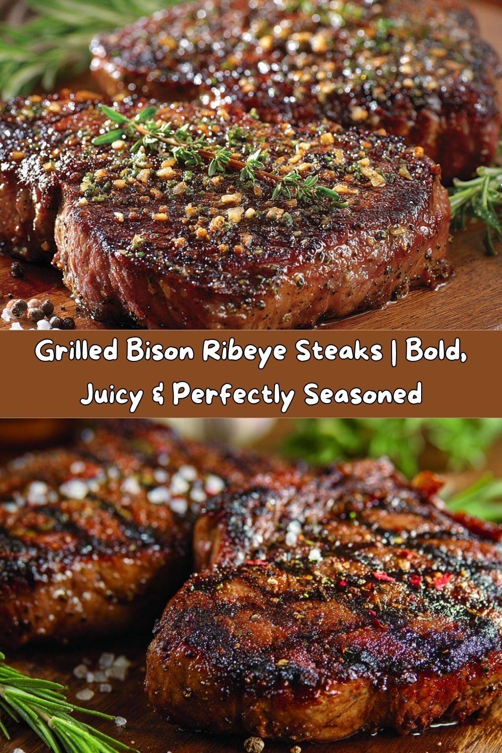 Grilled Bison Ribeye Steaks
