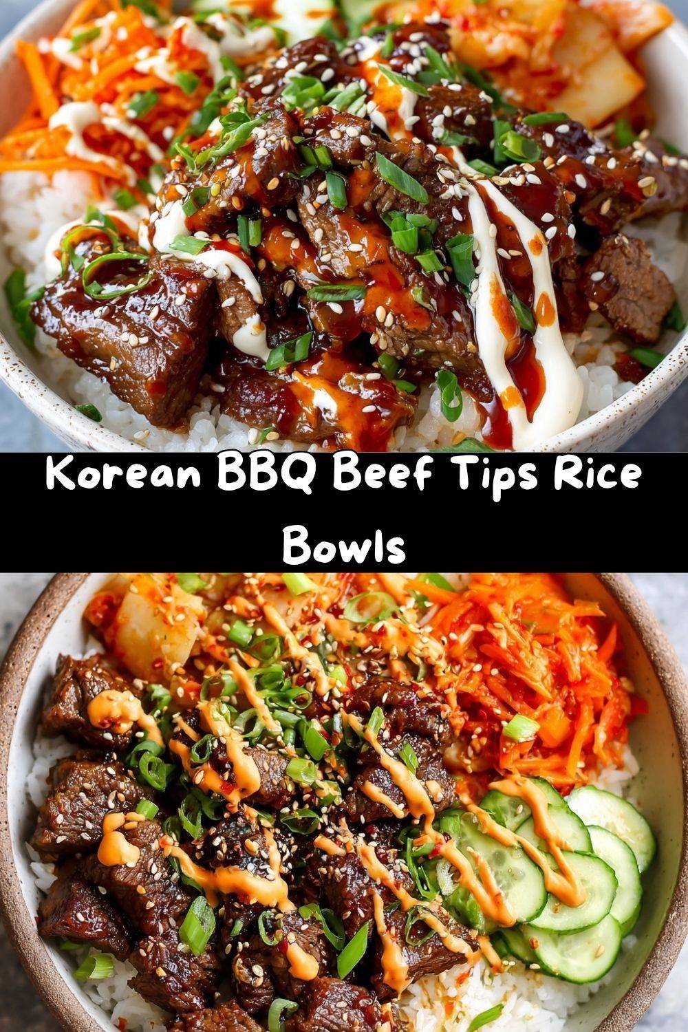 Korean BBQ Beef Tips Rice Bowls