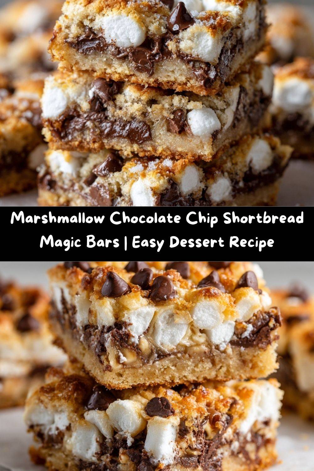 Marshmallow Chocolate Chip Shortbread Magic Bars