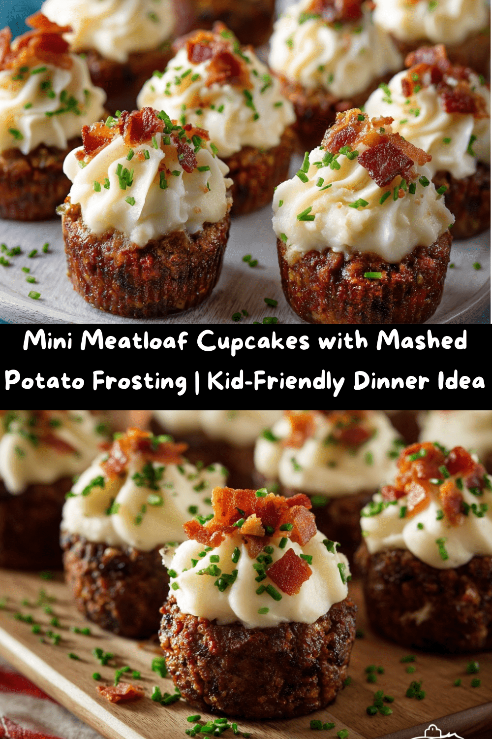 Mini Meatloaf Cupcakes with Mashed Potato Frosting