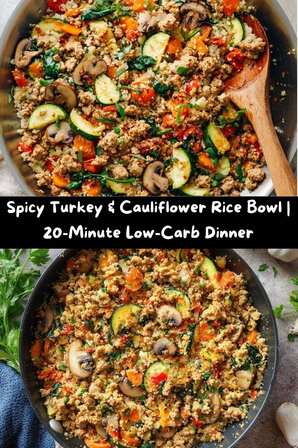 Spicy Turkey & Cauliflower Rice Bowl