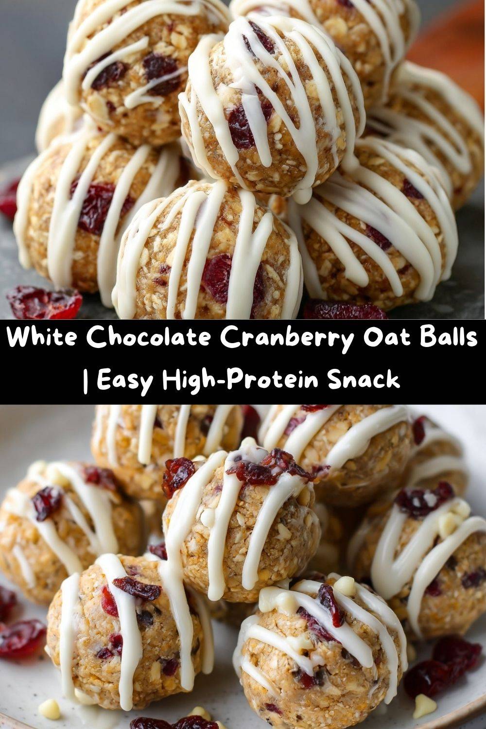 White Chocolate Cranberry Oat Balls