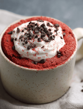 1-Minute Red Velvet Protein Mug Cake