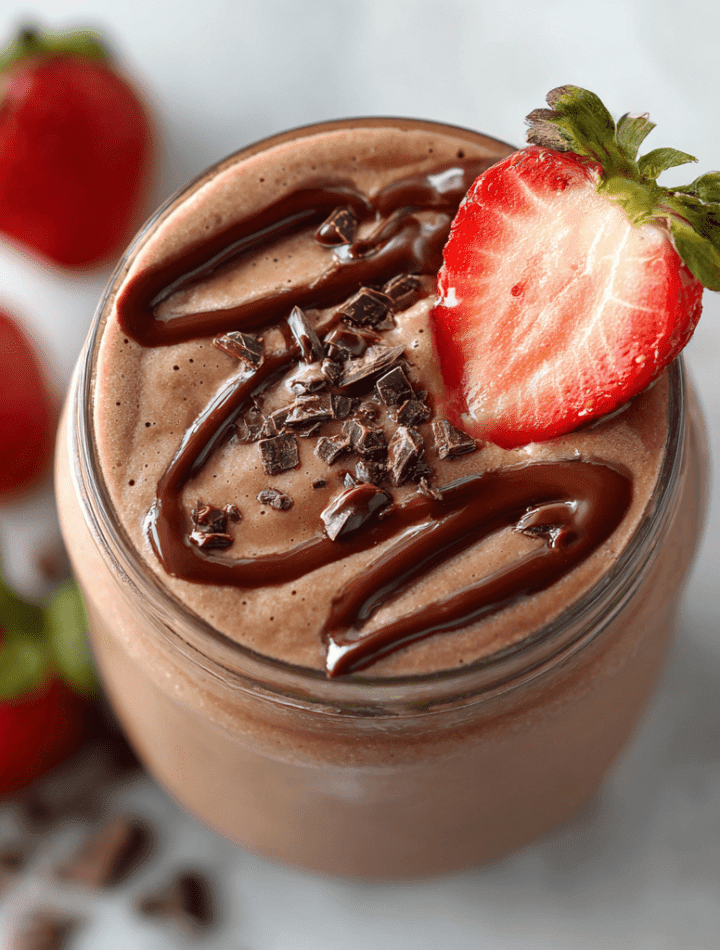 Chocolate-Covered Strawberry Protein Smoothie