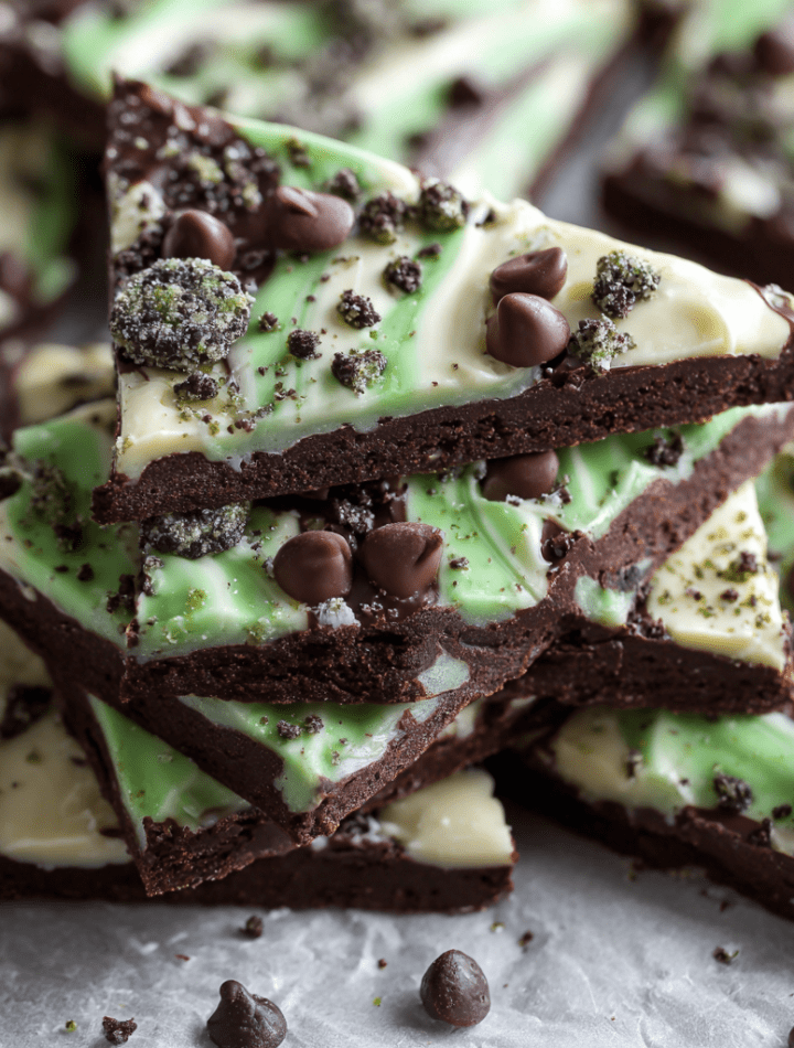 Mint Chocolate Chip Cookie Bark