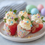 Easter Cheesecake-Stuffed Strawberries