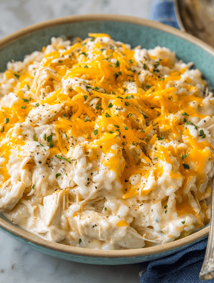 Crockpot Cheesy Chicken and Rice