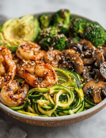 Healthy Shrimp Protein Bowls with Zoodles