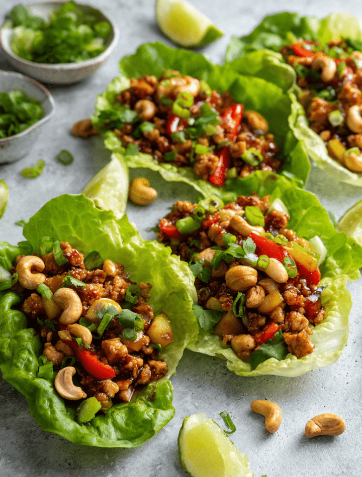 Sweet & Sour Chicken Lettuce Wrap Tacos