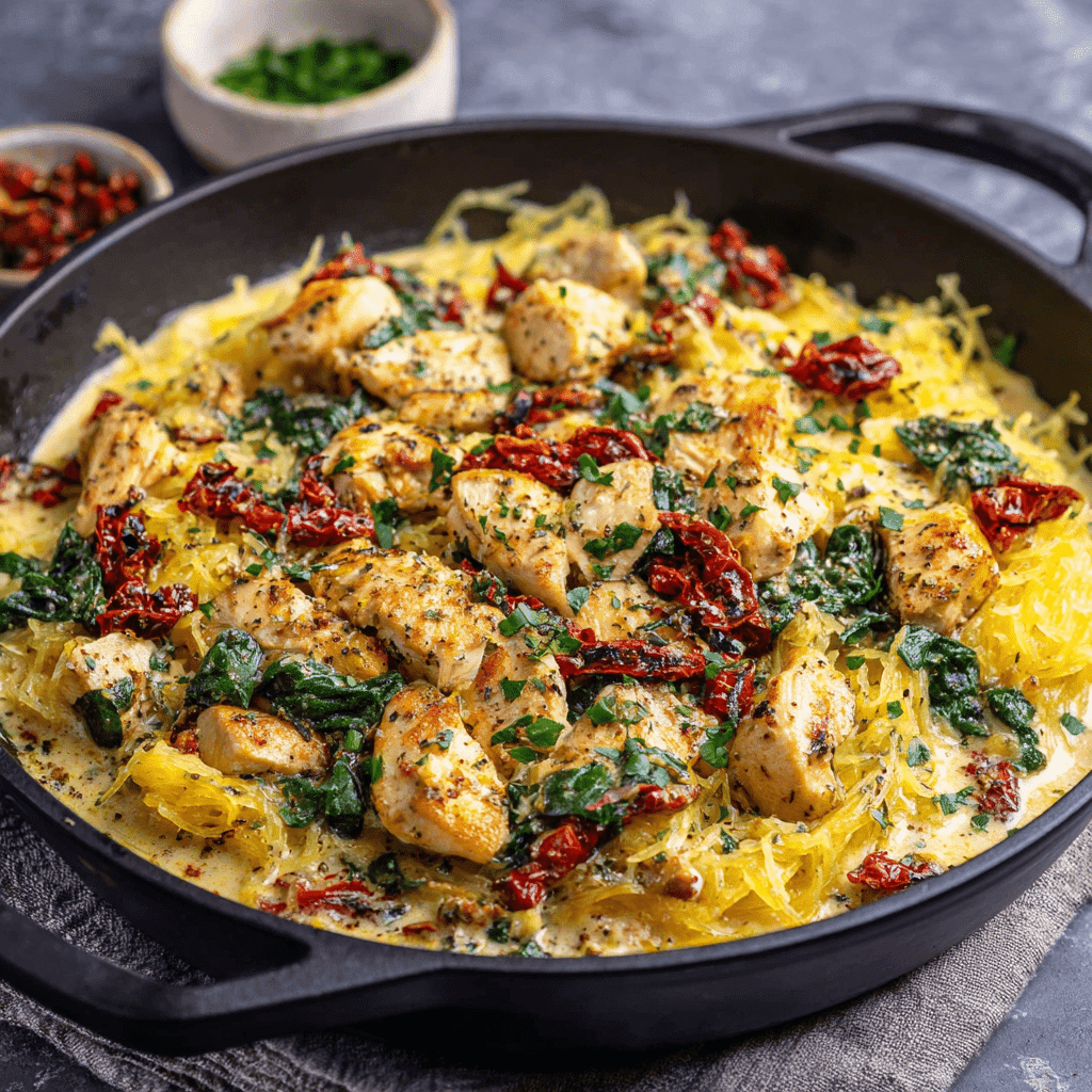 Tuscan Chicken and Spaghetti Squash