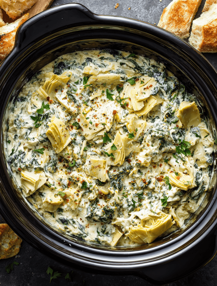 Slow Cooker Spinach Artichoke Dip