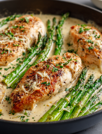 Creamy Baked Chicken and Asparagus