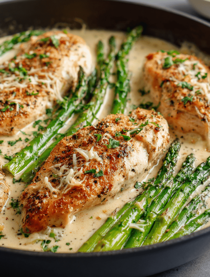 Creamy Baked Chicken and Asparagus