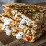 High‑Protein Chicken Ranch Quesadilla