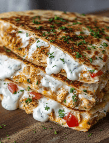 High‑Protein Chicken Ranch Quesadilla