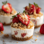 Strawberry Crunch Mini Cheesecakes