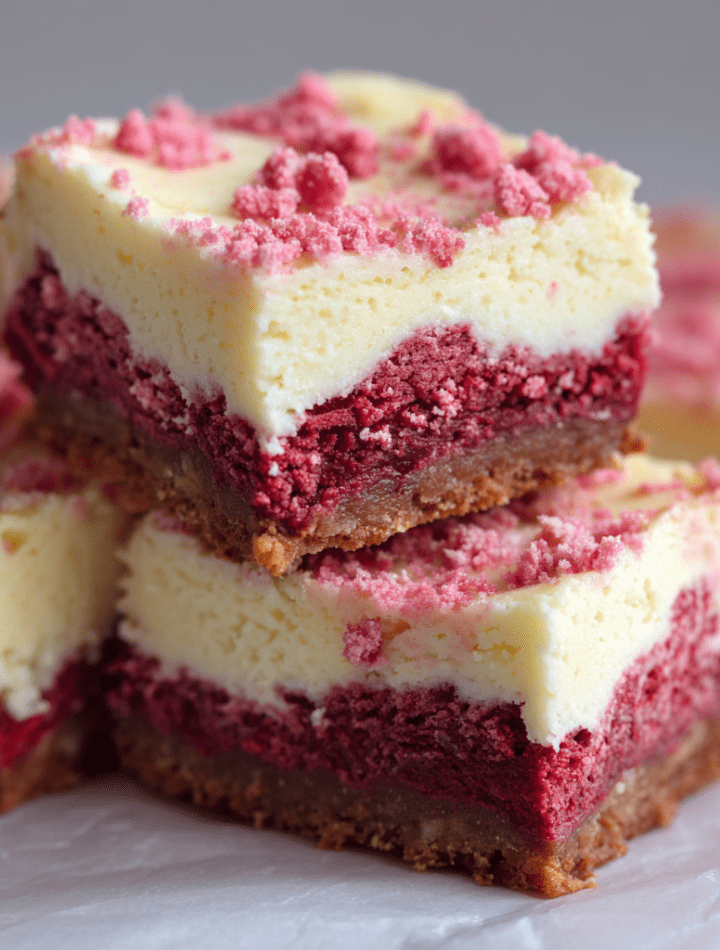 Pink Velvet Cheesecake Bars