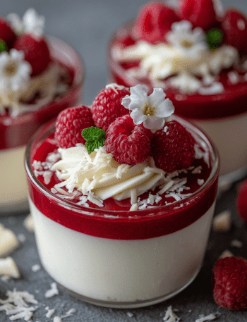 White Chocolate Raspberry Mousse Cups