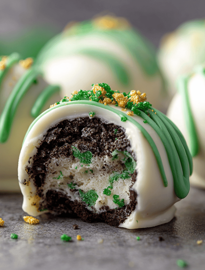 St. Patrick’s Day Oreo Truffles with Green Drizzle
